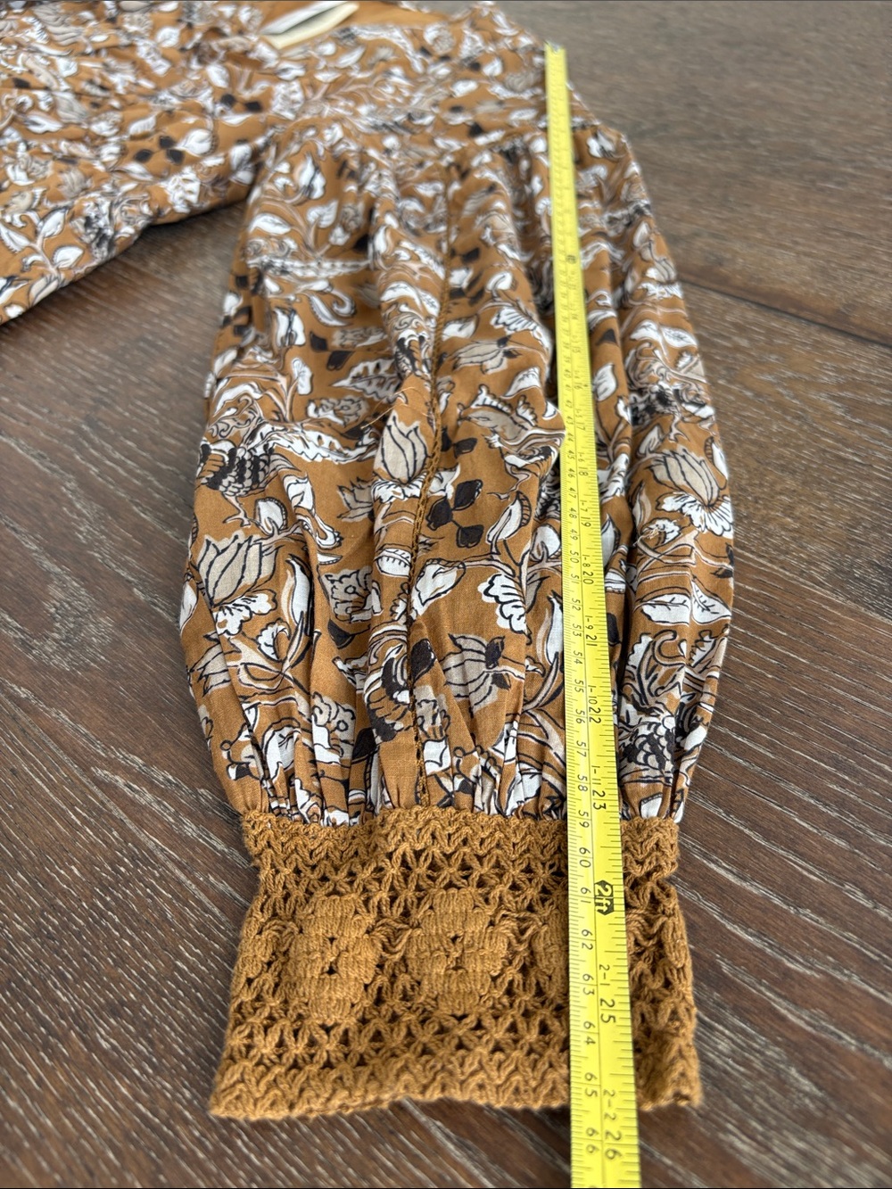 Anthropologie Let Me Be Jemma Floral Tunic Mini Dress Petite 12P Brown NWT - Picture 14 of 16